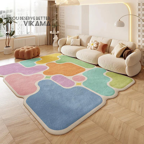 Navak Carpet Exclusive Picks Dopamin Patchwork-Teppich aus Kaschmirimitat, bequem, waschbar, für Wohnzimmer, Sofa, Schlafzimmer, Liegestuhl, Heimdekoration