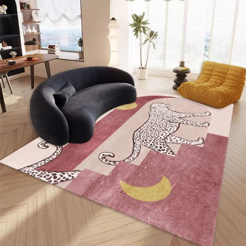 Navak Teppich, leichter luxuriöser Plüsch-Lounge-Teppich, Heim- und Schlafzimmer-Dekor, Leopardenmuster, Teppich, dicke Arbeitszimmer-Anti-Rutsch-Matte, nordische Teppiche für das Wohnzimmer
