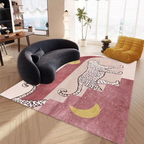 Navak Teppich, leichter luxuriöser Plüsch-Lounge-Teppich, Heim- und Schlafzimmer-Dekor, Leopardenmuster, Teppich, dicke Arbeitszimmer-Anti-Rutsch-Matte, nordische Teppiche für das Wohnzimmer