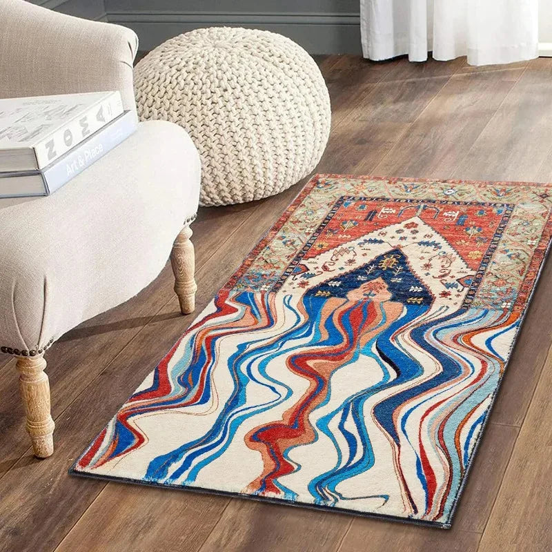 Navak Teppich, abstrakt, Bohemian-Stil, Kaschmir-Imitation, Bodenteppich, Matte, Eingangstür, Sofa, Eingangstür, Eingangsbereich, Dekoration, Teppich, rutschfestes Kissen