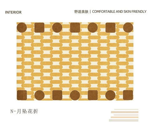 Navak Carpet Retro-Luxus-Teppiche für Schlafzimmer, dicker Plüsch-Nachttischvorleger, große Fläche, Wohnzimmerdekoration, Schachbrett-Teppich, Zuhause, flauschige, weiche Matte