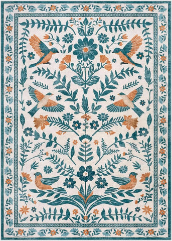 Navak Teppich, eleganter Boho-Teppich mit lila Blumen und Vogel-Print, Heimdekoration, Wohnzimmer-Sofa-Teppich, Schlafzimmer, Nachttisch, weicher Teppich, Küche, Esszimmer, Bodenmatte