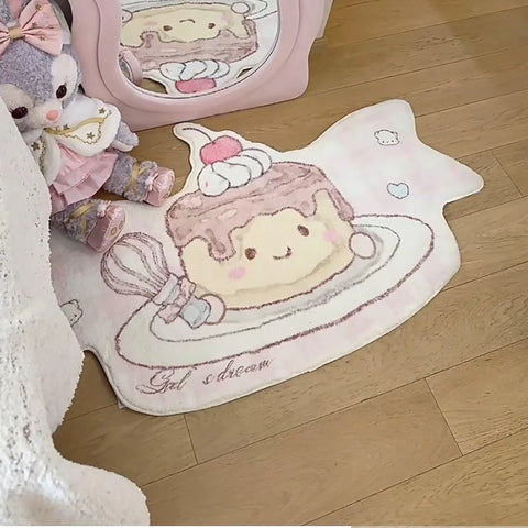 Navak Teppich Rosa Niedlicher Teppich Bettmatte Schlafzimmer Anti-Rutsch Weich Polyester Kunst Camere Herz nachgeahmt Pluie Dinkie Spiegel Front Teppich