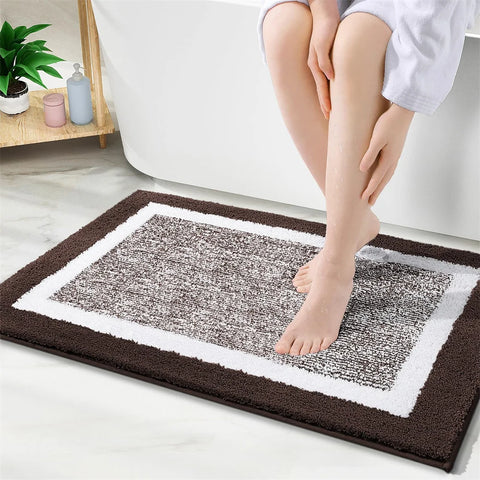 Navak Carpet Olanly Shaggy-Badematte, Mikrofaser, super saugfähig, Badezimmer-Duschvorleger, rutschfest, weiche Duschmatten, Bodenplüschteppich, Fußwaschmatte