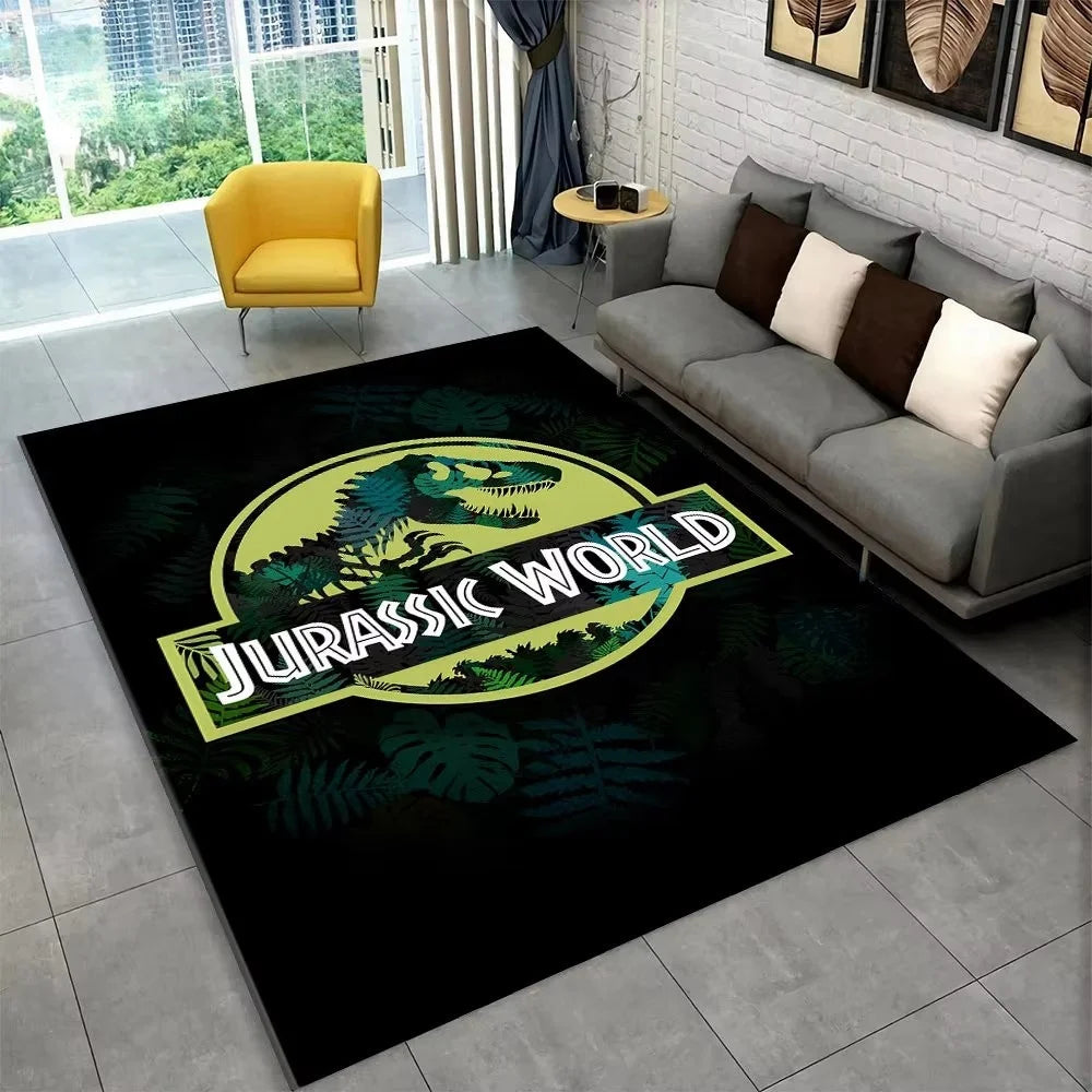 Navak Carpet 3D J-Jurassic Park Dinosaurier-Teppich, großer Teppich, Schlafzimmer, Kinderspielzimmer, Bodenmatte, rutschfest, Wohnzimmer-Dekor, lustiger Sofa-Akzent