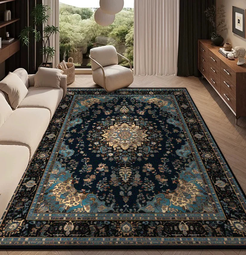Navak Teppich, Teppich für Wohnzimmer, persische Retro-Dekoration, Zuhause, Schlafzimmer, Nachttisch, weiche, rutschfeste Matte, Boden, Lounge, leicht zu reinigen, flauschiger Plüschteppich