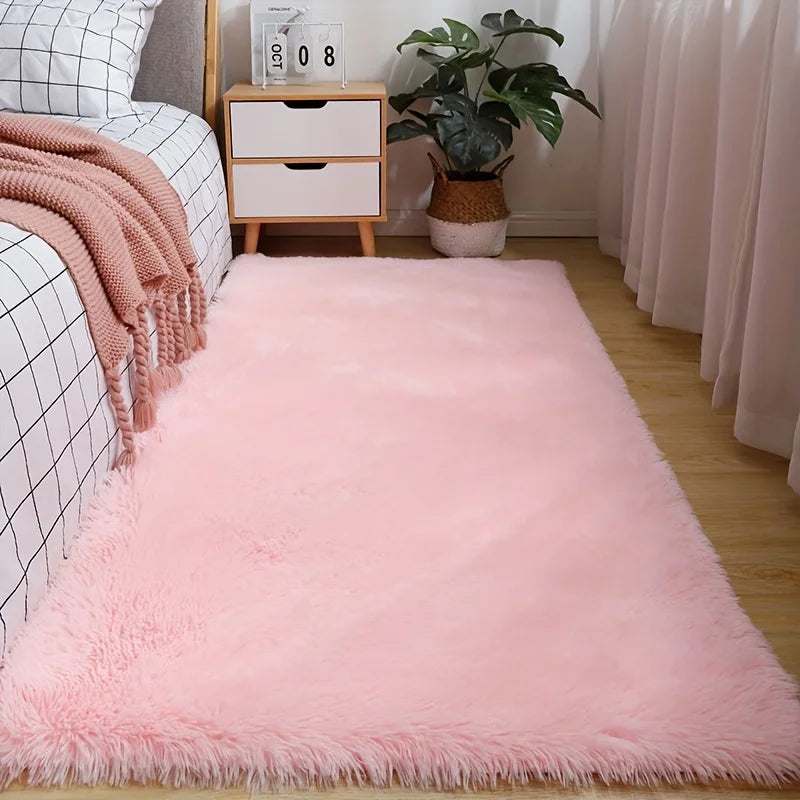 Navak Carpet Exclusive Picks Rosa Bereich Echter Seidenteppich Weicher Flauschiger Plüsch Flauschiger Zottelteppich Bodenteppich Wohnzimmer Innenteppich Mädchen Wohnheim Zimmerdeko