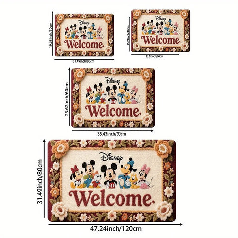 Navak Carpet Disney Friends‘ Warm Welcome Mat. Weich, saugfähig und rutschfest, Badezimmermatten, Yogamatten, Heimdekoration