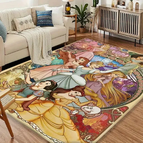 Navak Carpet Daily Picks Disney Princess Portrait Teppich Wohnzimmer Badezimmer Schlafzimmer Bereich Teppich Casual Play 카펫 Matte Badetürmatte Bodenunterlage Spielmatte
