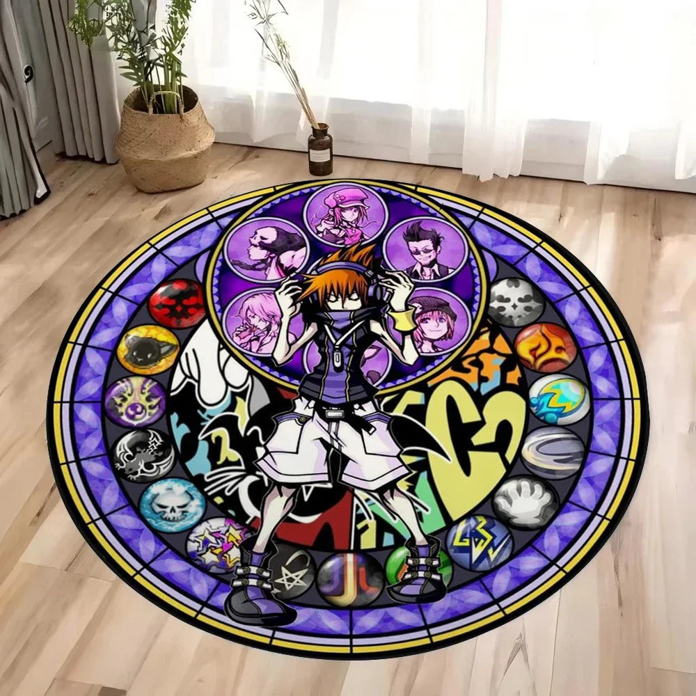 Navak Carpet Daily Picks Kingdom Hearts Cartoon Area Rug Round Floor Mat Living Room Carpet Bathroom Kitchen Rugs Doormat Non-slip Floor Mat