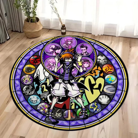 Navak Carpet Daily Picks Kingdom Hearts Cartoon Area Rug Round Floor Mat Living Room Carpet Bathroom Kitchen Rugs Doormat Non-slip Floor Mat