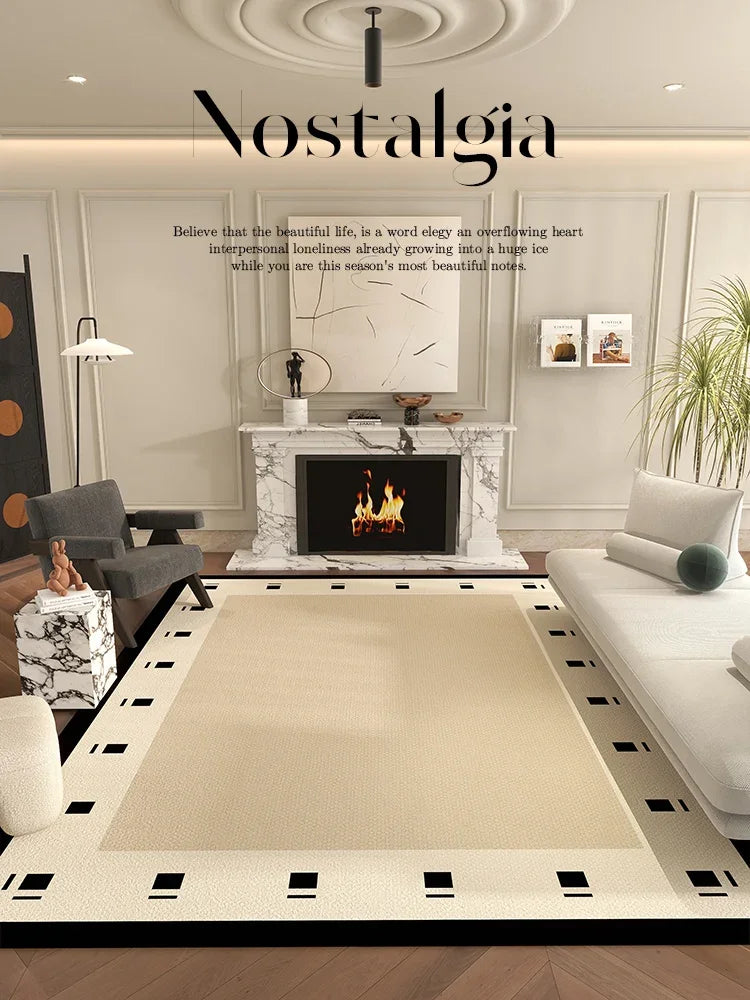 Navak Carpet Teppiche im nordischen Stil für Schlafzimmer, flauschig, weich, Wohnzimmerdekoration, Plüschteppich, moderner minimalistischer Arbeitszimmerteppich, dicke karierte Bodenmatte