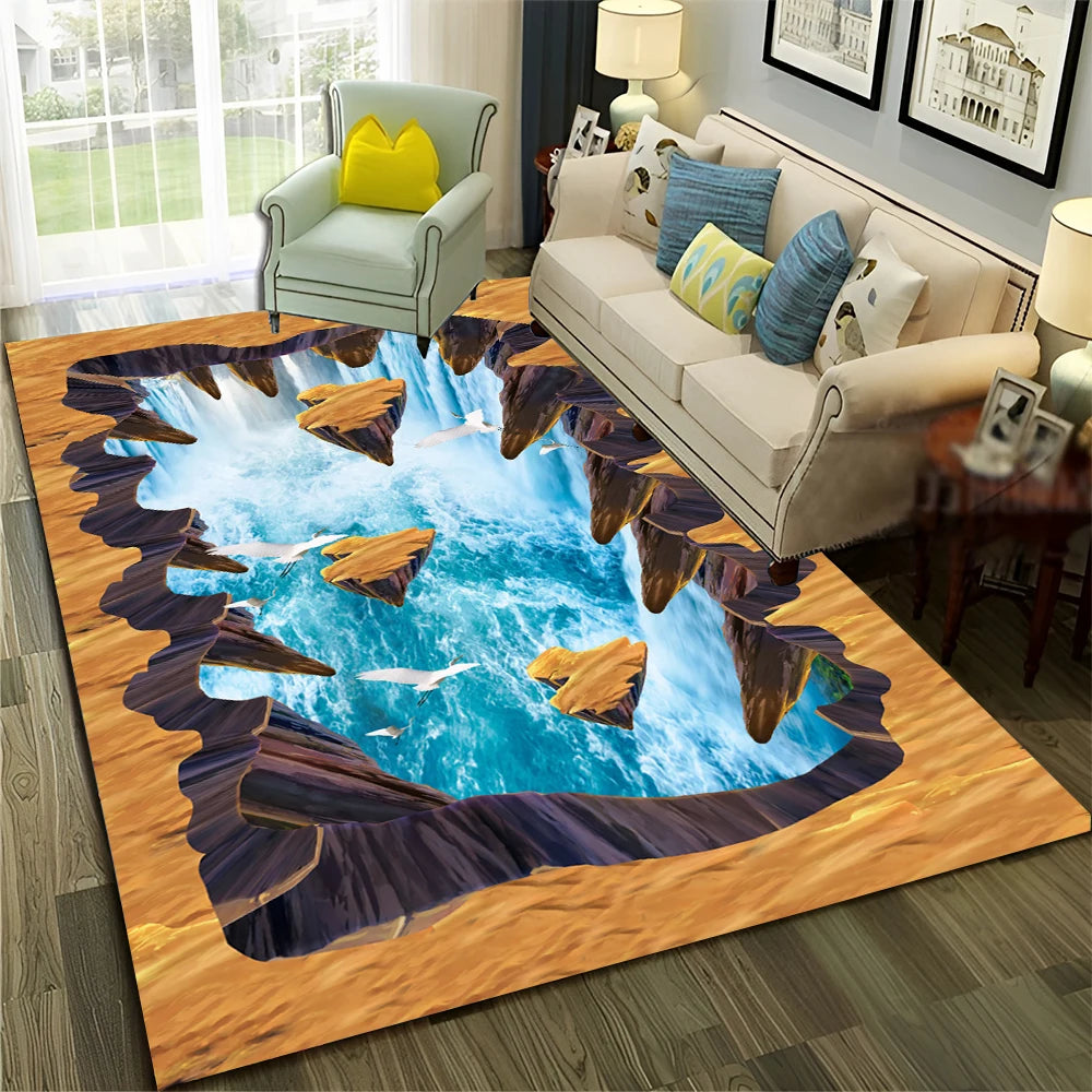 Navak Teppich, 3D-Illusion, Vision, Halluzination, HD-Teppich für Zuhause, Wohnzimmer, Schlafzimmer, Sofa, Fußmatte, Dekor, Kinderbereich, Teppich, rutschfeste Bodenmatte