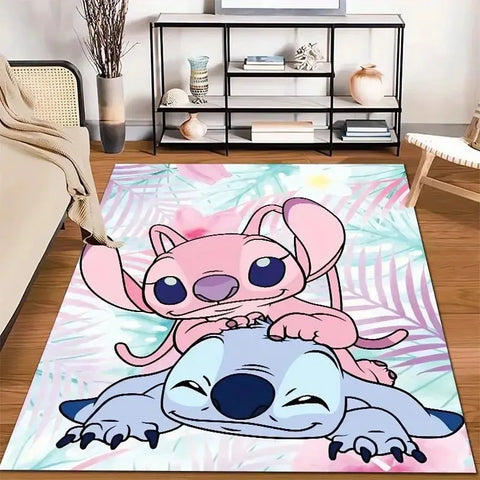 Navak Carpet Daily Picks Stitch Cartoon HD Printed Carpet Rug for Living Room Bedroom Decoration Picnic Camp Kitchen Carpet Crawling Carpet Mat