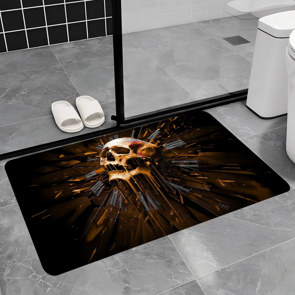 Navak Teppich Dark Horror Skull Anime Bodenteppich Nordischer Stil Home Fußmatte Badezimmer-Toilettenmatten Schlafzimmer Nachttischmatten