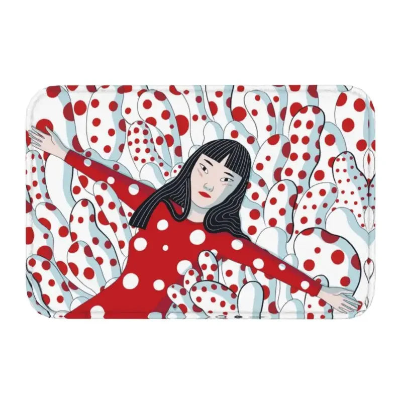 Navak Carpet Custom Yayoi Kusama Abstrakte Malerei Fußmatte Rutschfeste Eingangsbereich Badezimmer Küche Tür Bodenmatte Garage Teppich Fußpolster