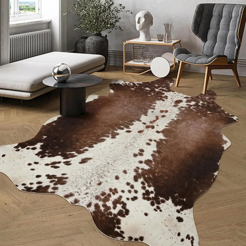 Navak Teppich im amerikanischen Stil mit Tiermuster, Kunstfell-Rindslederteppich, Schlafzimmerteppich, Zimmerteppich für Wohnzimmerteppiche, Hausdekoration, Fußmatten