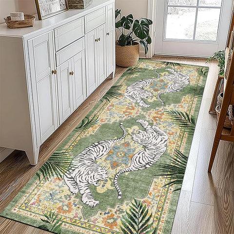Navak Teppich, Dschungel-Tiger, Wohnzimmerteppich, botanischer Druck, Sofa, Couchtisch, Bodenmatte, Heimdekoration, Schlafzimmer, Nachttisch, maschinenwaschbar
