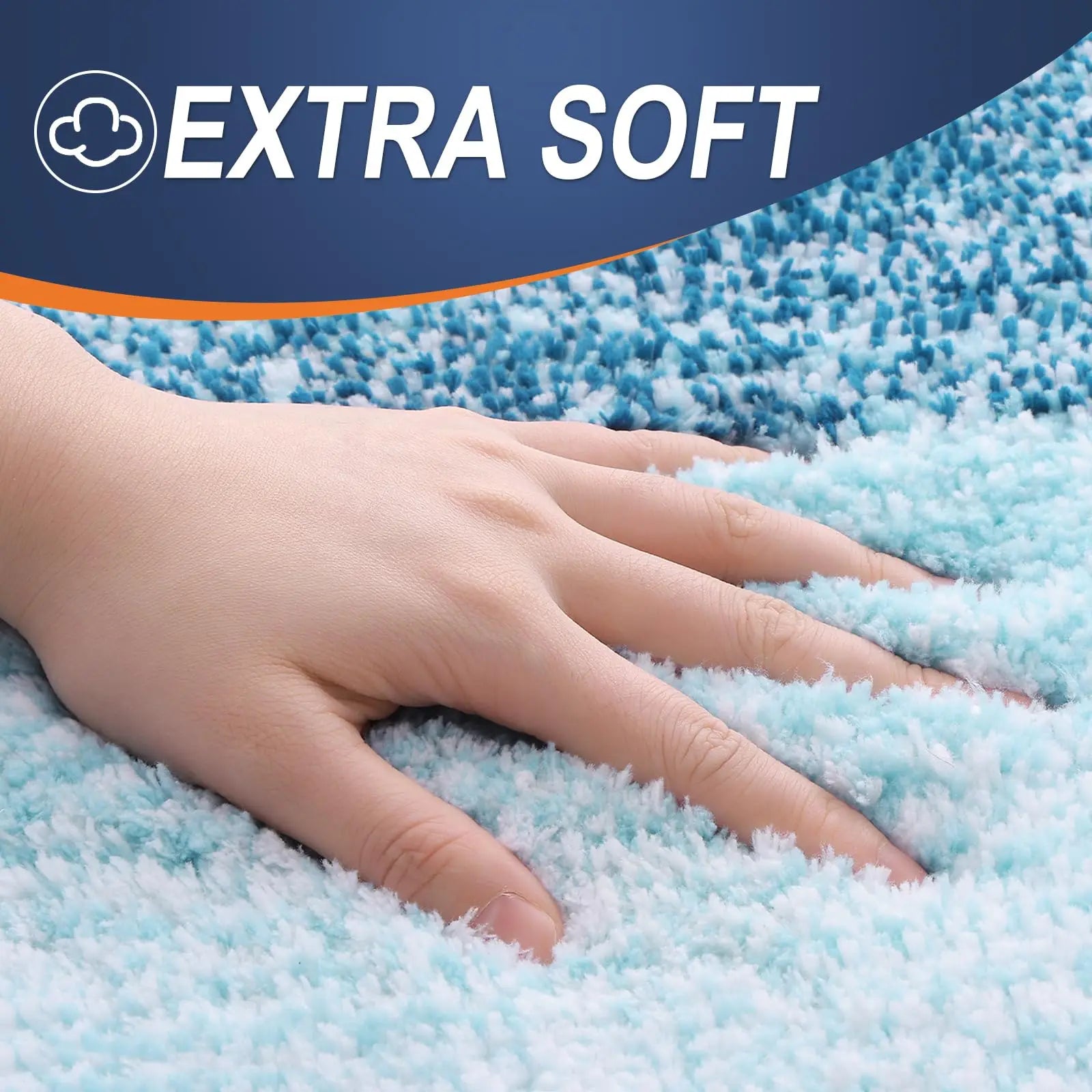 Navak Carpet Kitinjoy Badezimmerteppich, extra weich, saugfähig, Mikrofaser, rutschfest, Plüsch, zottelig, maschinenwaschbar, Badezimmerteppich