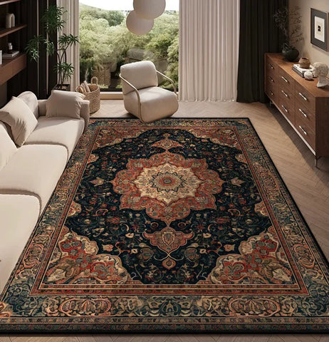 Navak Teppich, Teppich für Wohnzimmer, persische Retro-Dekoration, Zuhause, Schlafzimmer, Nachttisch, weiche, rutschfeste Matte, Boden, Lounge, leicht zu reinigen, flauschiger Plüschteppich