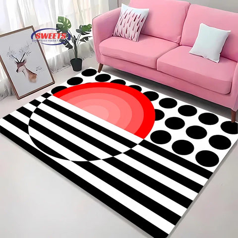 Navak Teppich, 3D-HD, nordischer Stil, minimalistisches geometrisches Muster, Teppich für Wohnzimmer, Schlafzimmer, rutschfester Teppich, Sofa, Fußmatte, Heimdekoration, langlebige Matte