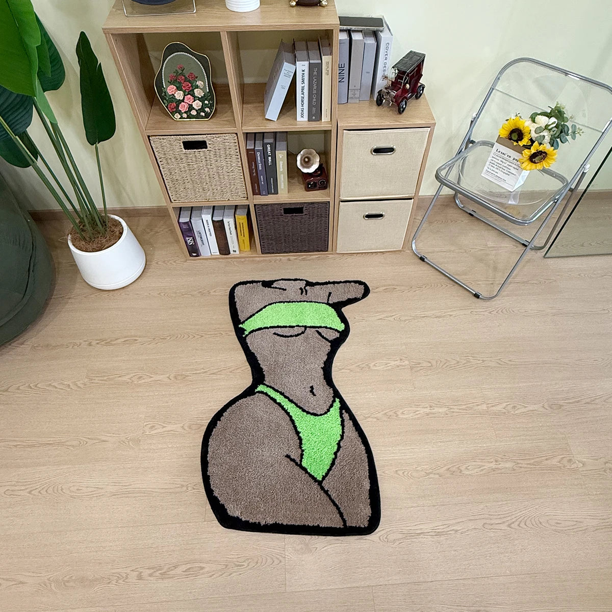 Navak Carpet Sexy Bikini Tufting Rug Bathroom Mat Soft Body Chic Carpet Bedroom Rug Living Area Floor Pad Doormat Aesthetic Home Room Decor