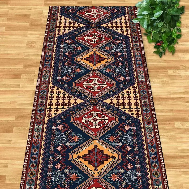 Navak Teppich Persischer Retro-Läufer Teppich Villa Halle Korridor Teppiche Wohnung Durchgang Rutschfester Teppich Hoteltreppe Dekoration Bodenmatte Custom