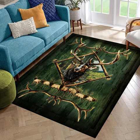Navak Teppich 15 Größen Flagge Hirsch Muster Teppich Teppich für Wohnzimmer Badezimmer Matte Kreative Fußmatte Teppich für Schlafzimmer Wohnkultur Alfombras Cool