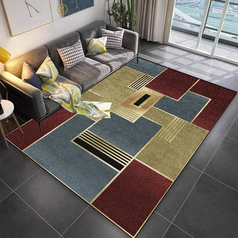 Navak Teppich Gitterdesign Teppich Wohnzimmer Geometrisches Muster Dekoration Sofa Rutschfeste Teppiche 200x300 Lounge Kurze Samt Couchtische Matten