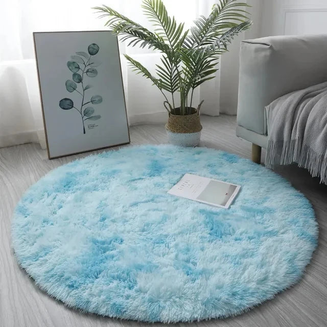 Navak Teppich, superweicher Plüsch, runder Teppich, flauschige weiße Teppiche für Wohnzimmer, Heimdekoration, Schlafzimmer, Kinderzimmer, Dekoration, Salon, dicker Florteppich