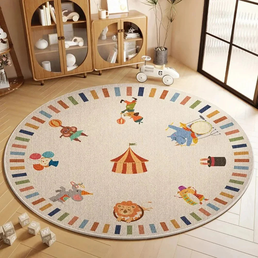 Navak Carpet Exclusive Picks Flanell-Teppich, Cartoon-Spiel, Wohnzimmermatte, runder Teppich, Couchtisch, Sofakissen, schmutzabweisend, rutschfest, Heimdekoration