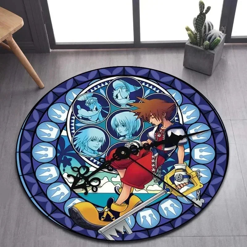 Navak Carpet Daily Picks DISNEY Kingdom Hearts Cartoon-Muster Bereich Teppich Runde Bodenmatte Kind Wohnzimmer Teppich Badezimmer Küche Fußmatte Dekorieren