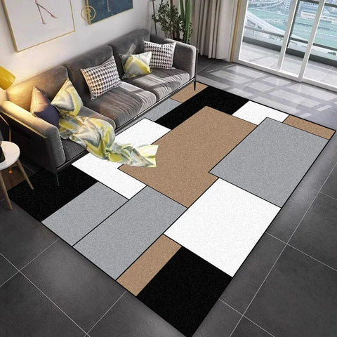 Navak Teppich Gitterdesign Teppich Wohnzimmer Geometrisches Muster Dekoration Sofa Rutschfeste Teppiche 200x300 Lounge Kurze Samt Couchtische Matten