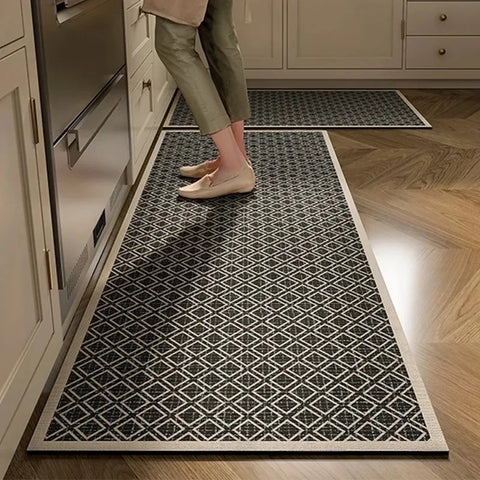 Navak Teppich für die Küche, wasserdichte Bodenmatte, langer Teppich, PVC-Leder, rutschfeste, ölbeständige Fußmatten, minimalistische Heimdekorationsteppiche