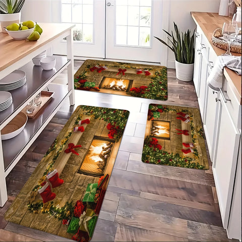 Navak Teppich Weihnachten Küche Badezimmer rutschfeste Bodenmatte Wohnzimmer Balkon Flur Eingangsbereich Teppich Schlafzimmer Nachttisch Fußmatte Mas Home Decor