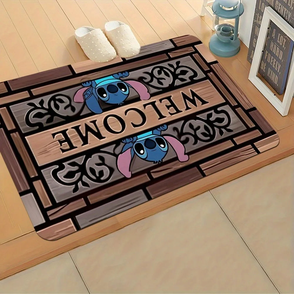 Navak Carpet Stitch's Playful Welcome Mat. Weich, saugfähig und rutschfest, Badezimmermatten, Yogamatten, Heimdekoration