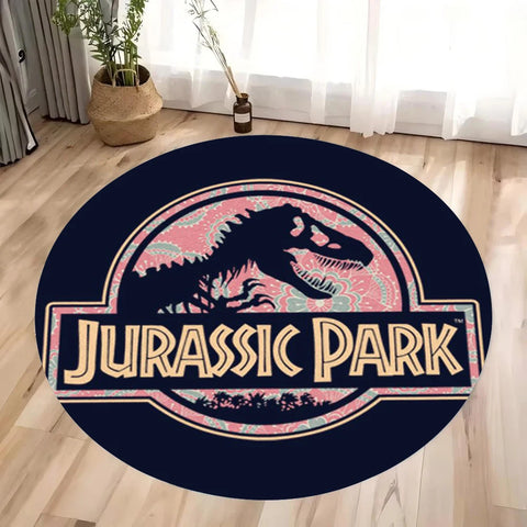 Navak Carpet Daily Picks Disney JURASSIC PARK Dinosaur Round Carpet Non-slip Rugs for Home Living Room Rug Washable Bedroom Floor Mat Gift