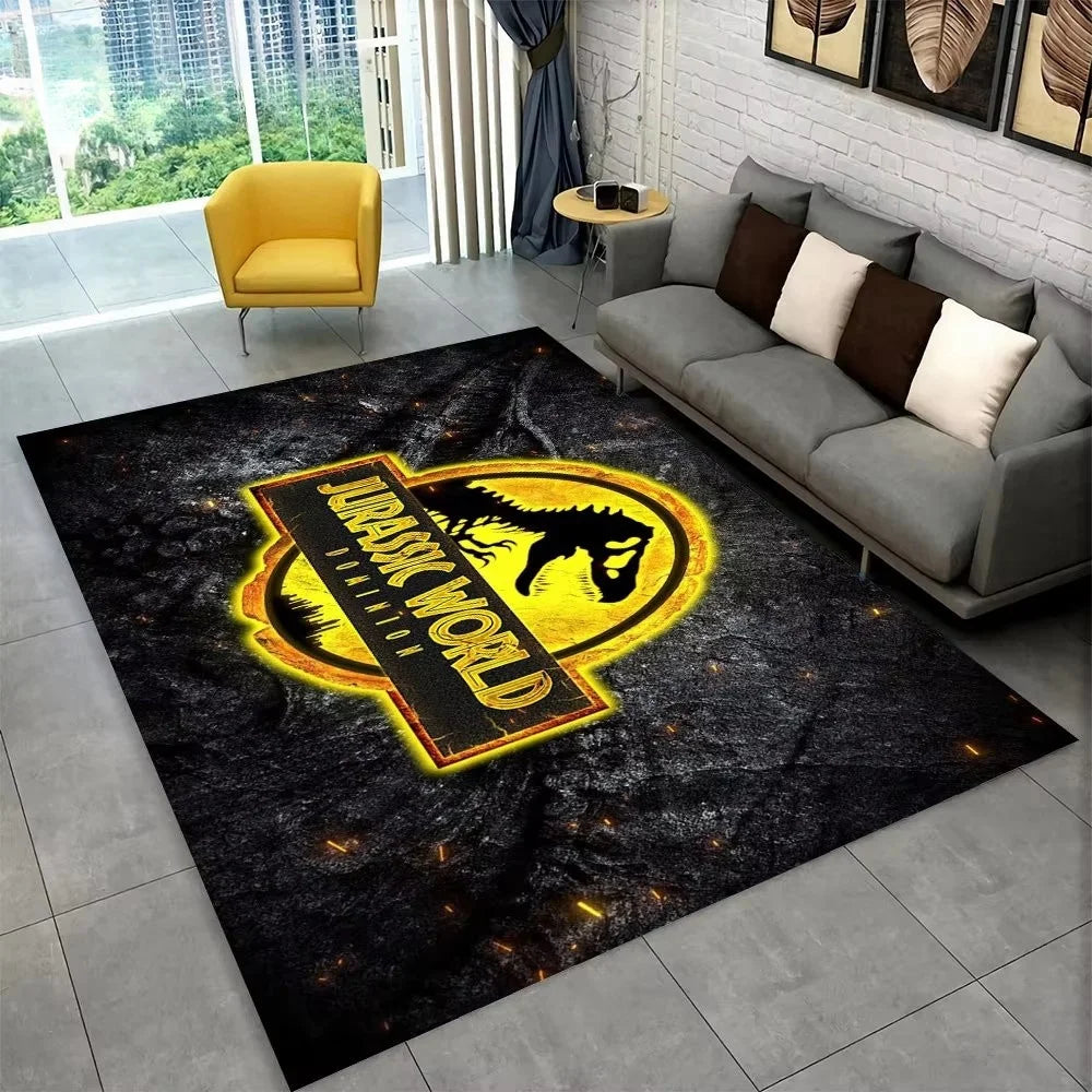 Navak Carpet 3D J-Jurassic Park Dinosaurier-Teppich, großer Teppich, Schlafzimmer, Kinderspielzimmer, Bodenmatte, rutschfest, Wohnzimmer-Dekor, lustiger Sofa-Akzent