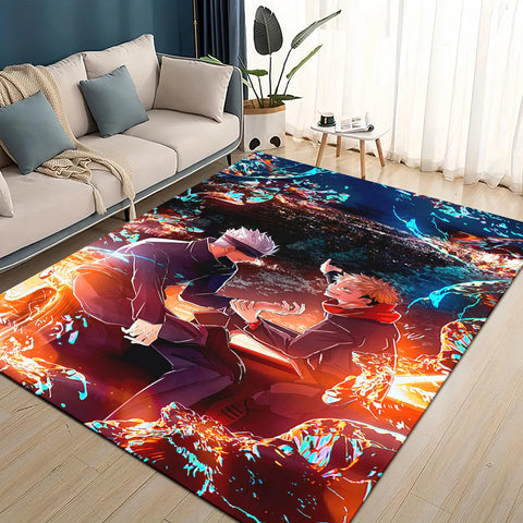 Navak Teppich, 3D-Cartoon, Jujutsu Kaisen, Anime, Itadori Yuj, Teppich für Wohnzimmer, Schlafzimmer, Heimsofa, Dekoration, Kinderspiel, rutschfeste Bodenmatte