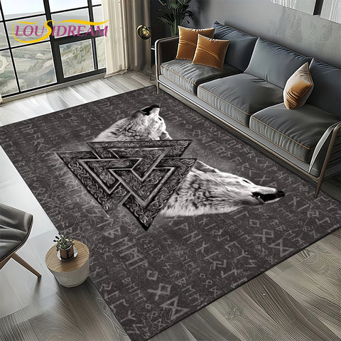 Navak Teppich Odin Viking Symbol Valknut Nordic Valhalla Teppich Teppich für Wohnzimmer Schlafzimmer Home Sofa Dekoration, Bereich Teppich rutschfeste Bodenmatte