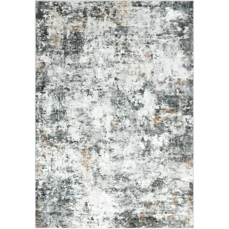 Navak Carpet 8x10 Teppiche, moderner abstrakter waschbarer Teppich für das Wohnzimmer, schmutzabweisender, fusselfreier Used-Look