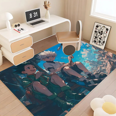 Navak Teppich Hunter X Hunter Anime Flurteppich rutschfeste Waschküchenmatte Wäschedekor Balkon Kind Wohnzimmer Toilettenteppich