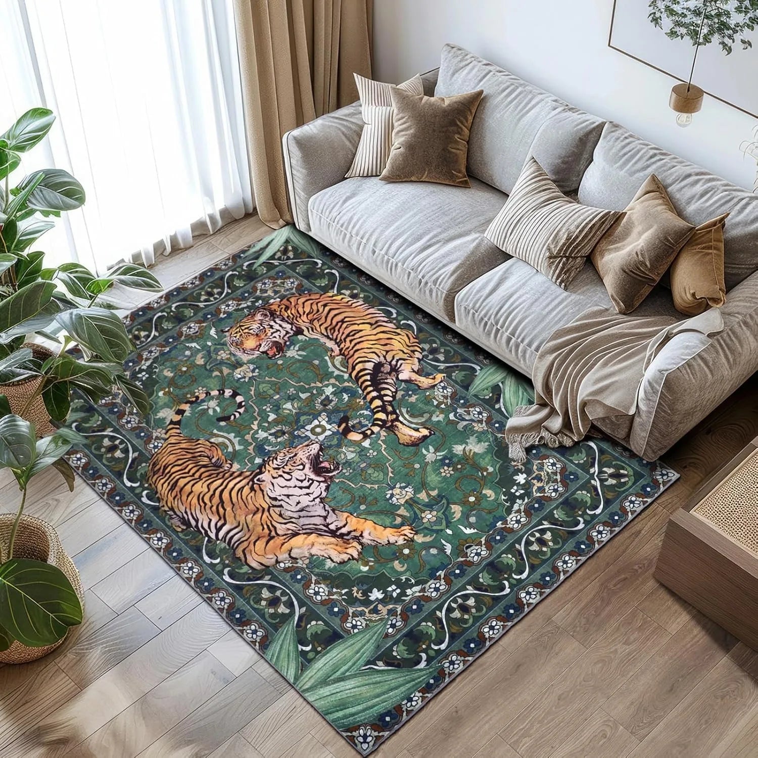 Navak Teppich, Wohnzimmerteppich im nordischen Stil, blauer Tigerdruck, Schlafzimmerteppich, große Fläche, maschinenwaschbar, rutschfeste Couchtischmatten, Alfombra 러그