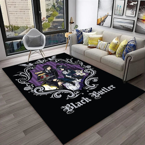 Navak Teppich, 3D-Anime, Black Butler, Cartoon-Teppich für Zuhause, Wohnzimmer, Schlafzimmer, Sofa, Fußmatte, Dekoration, Kinderspielbereich, rutschfeste Bodenmatte