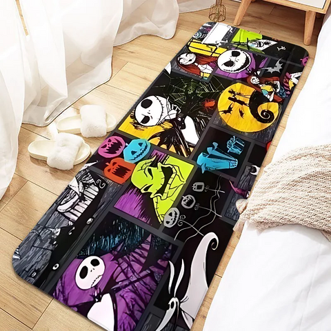 Navak Carpet Jack Skellington Fußmatte für den Eingangsbereich, rutschfeste Fußmatte, waschbar, Küchenteppich, Wohnzimmer, Flur, Badezimmer, Badematten