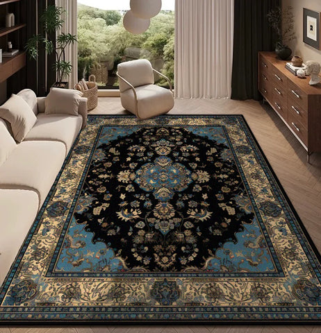 Navak Teppich, Teppich für Wohnzimmer, persische Retro-Dekoration, Zuhause, Schlafzimmer, Nachttisch, weiche, rutschfeste Matte, Boden, Lounge, leicht zu reinigen, flauschiger Plüschteppich