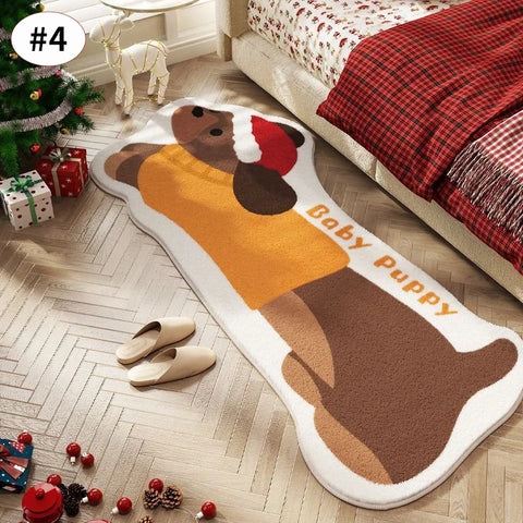 Navak Carpet Retro Carpet Cartoon Dog Shape Floor Mat Dachshund Floor Carpet Anti-slip Living Room Carpet Kitchen Floor Mat Entrance Doormat