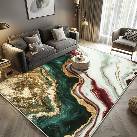 Navak Carpet Luxus-Marmor-Teppich mit großem Bereich, Schwarz-Gold, abstrakter Teppich für Wohnzimmer, Sofa, Lounge, Couchtisch, rutschfeste, weiche Bodenmatte