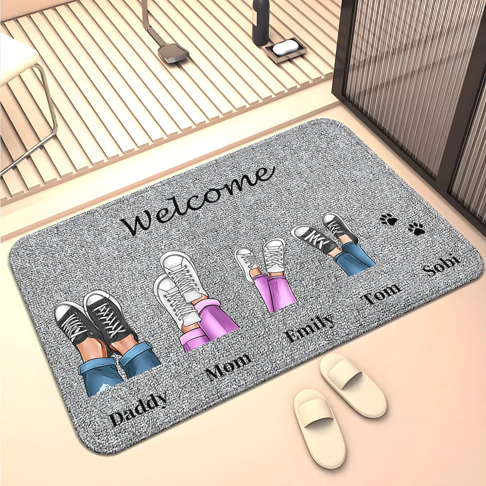 Navak Teppich Familienmitglieder Zuhause Wohnzimmer Sofa Fußmatte Dekoration Anti-Rutsch-Bodenmatte Niedlicher Teppich Fußmatte Teppich Bereich Teppich Kawaii Teppich