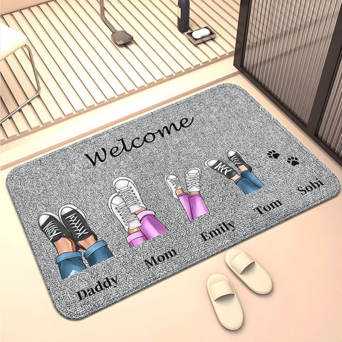 Navak Teppich Familienmitglieder Zuhause Wohnzimmer Sofa Fußmatte Dekoration Anti-Rutsch-Bodenmatte Niedlicher Teppich Fußmatte Teppich Bereich Teppich Kawaii Teppich